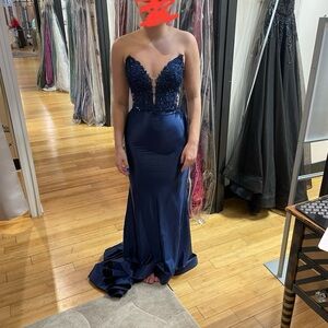 Sherri Hill Navy Blue Dress